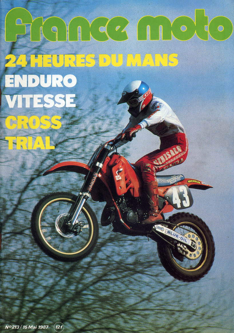 Jean-Michel fait la couverture du magazine France Moto du mois de Mai 1987